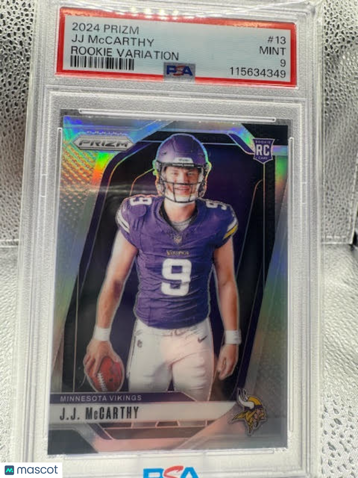 2024 Prizm - JJ McCarthy - Silver Rookie Variation - #400 - RC - PSA 9