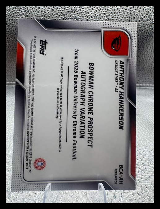 2025 Bowman Chrome - Anthony Hankerson - 1st Auto Refractor - #BCA-AH