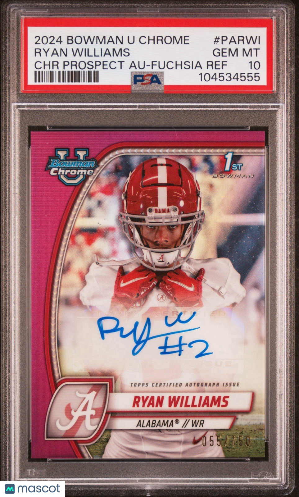 2024 Bowman Chrome -  Ryan Williams - Fuschia 1st Auto /150 - PSA 10 - GEM MINT