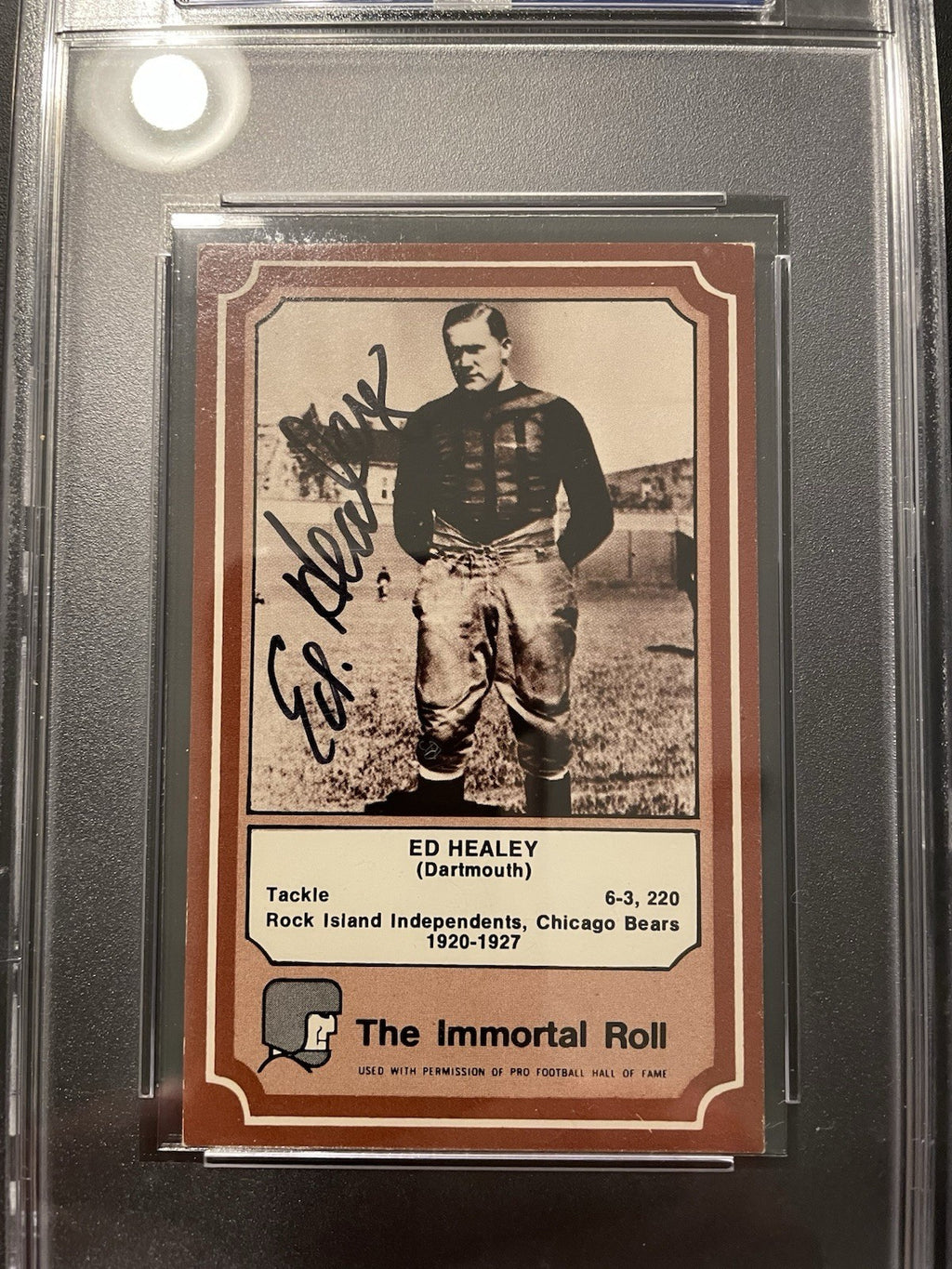1975 Fleer Ed Healey Auto Rookie #55 PSA