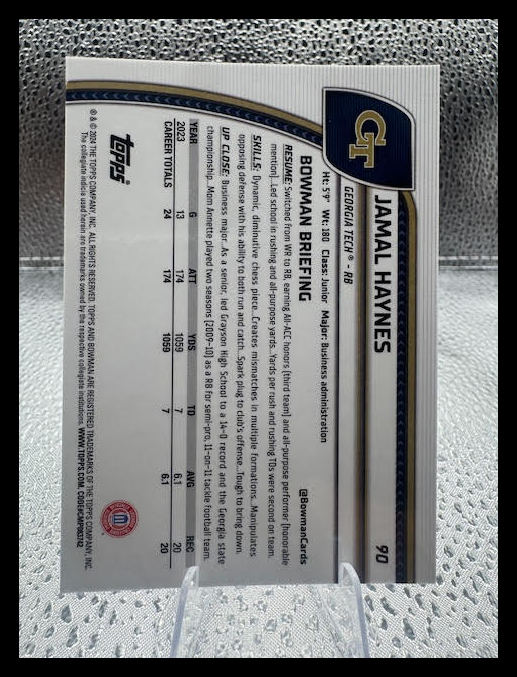 2024 Bowman Sapphire - Jamal Haynes - Gold Refractor /50 - #90