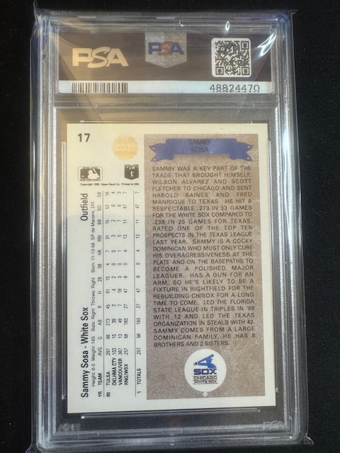 1990 Upper Deck Sammy Sosa Star Rookie #17 PSA 8