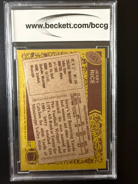 1986 Topps Jerry Rice Rookie #161 BGS 10