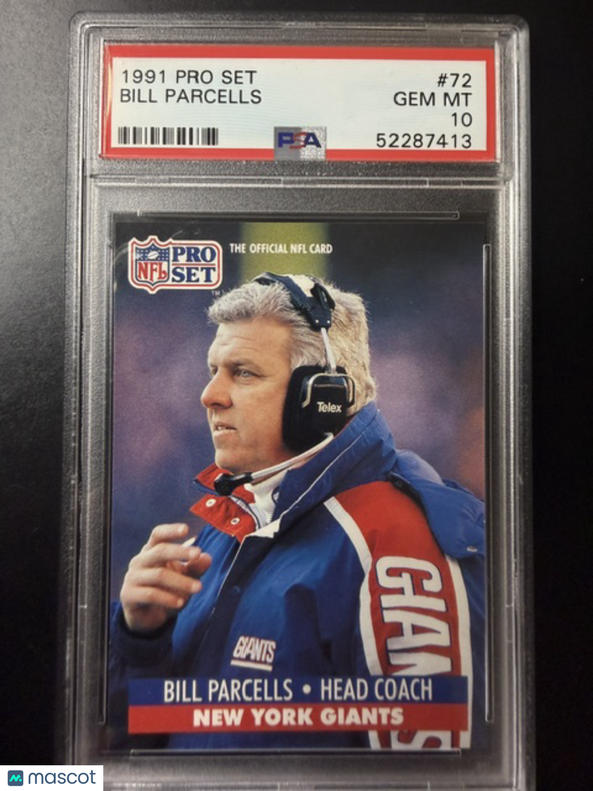 1991 Pro Set Bill Parcells #72 PSA 10
