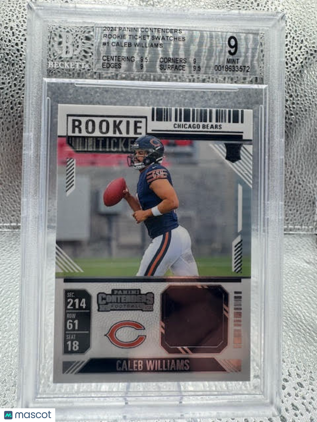 2024 Contenders - Caleb Williams - Rookie Ticket Swatches - #1 - BGS 9