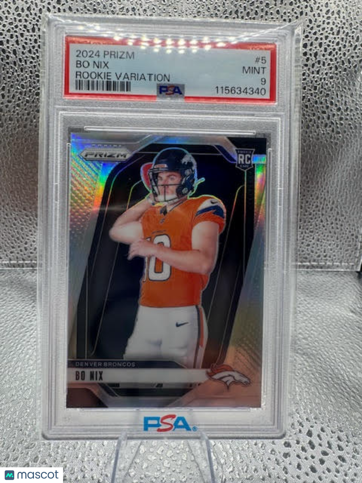 2024 Prizm - Bo Nix - Rookie Variation - #5 - - RC - PSA 9