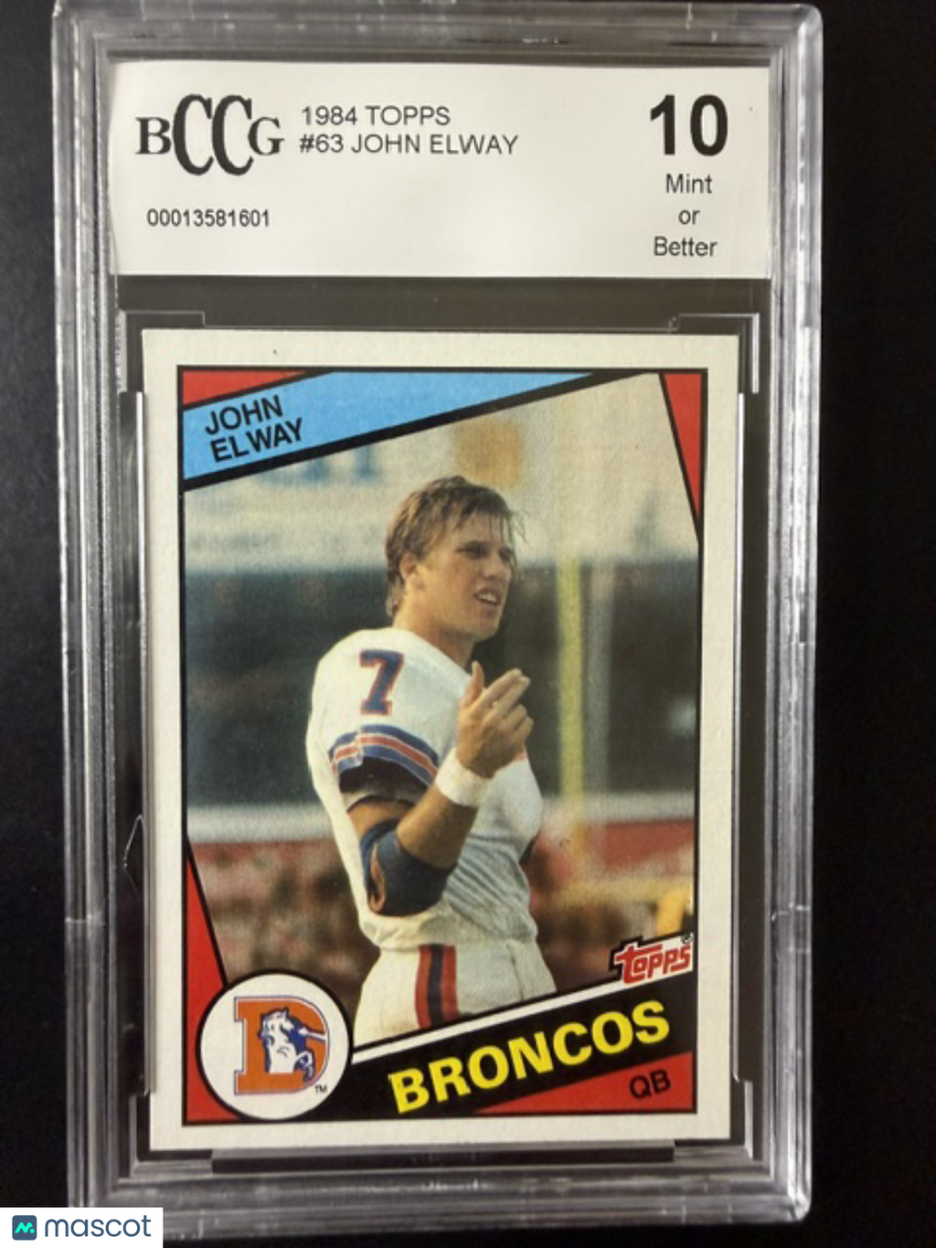 1984 Topps John Elway Rookie #63 BGS 10