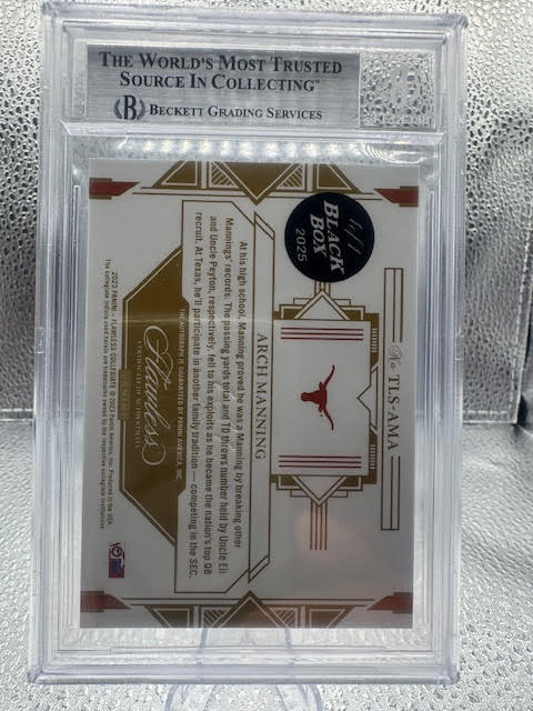 2023 Flawless - Arch Manning - Ruby Signatures 1 of 1 Black Box -#3 - BGS 8.5