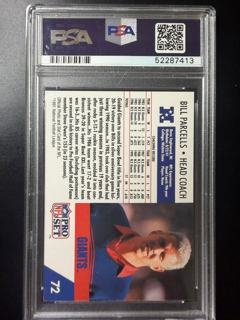 1991 Pro Set Bill Parcells #72 PSA 10