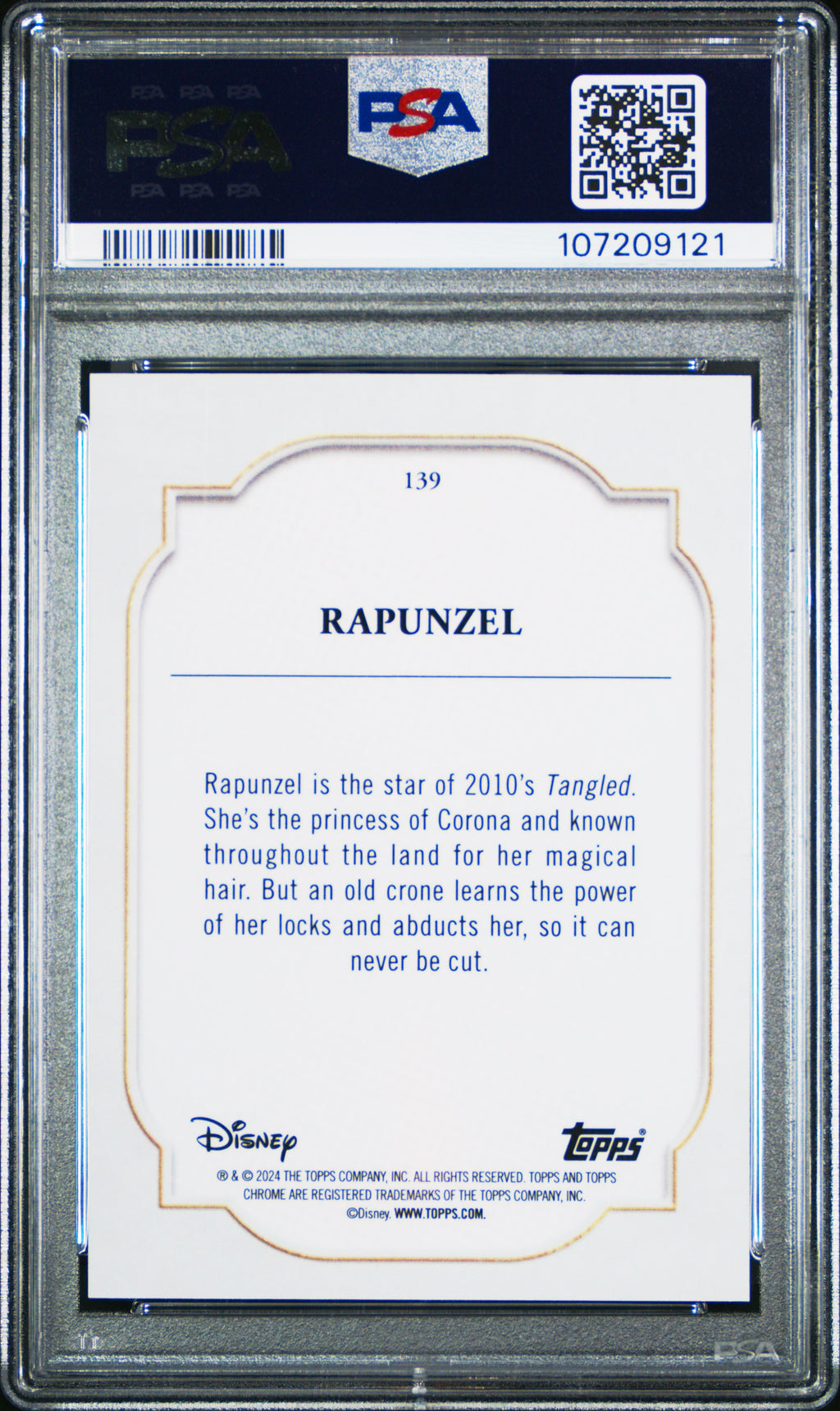 2024 Topps Chrome Disney -  Rapunzel - Orange 25/25 - #139 - PSA 10 - GEM MINT