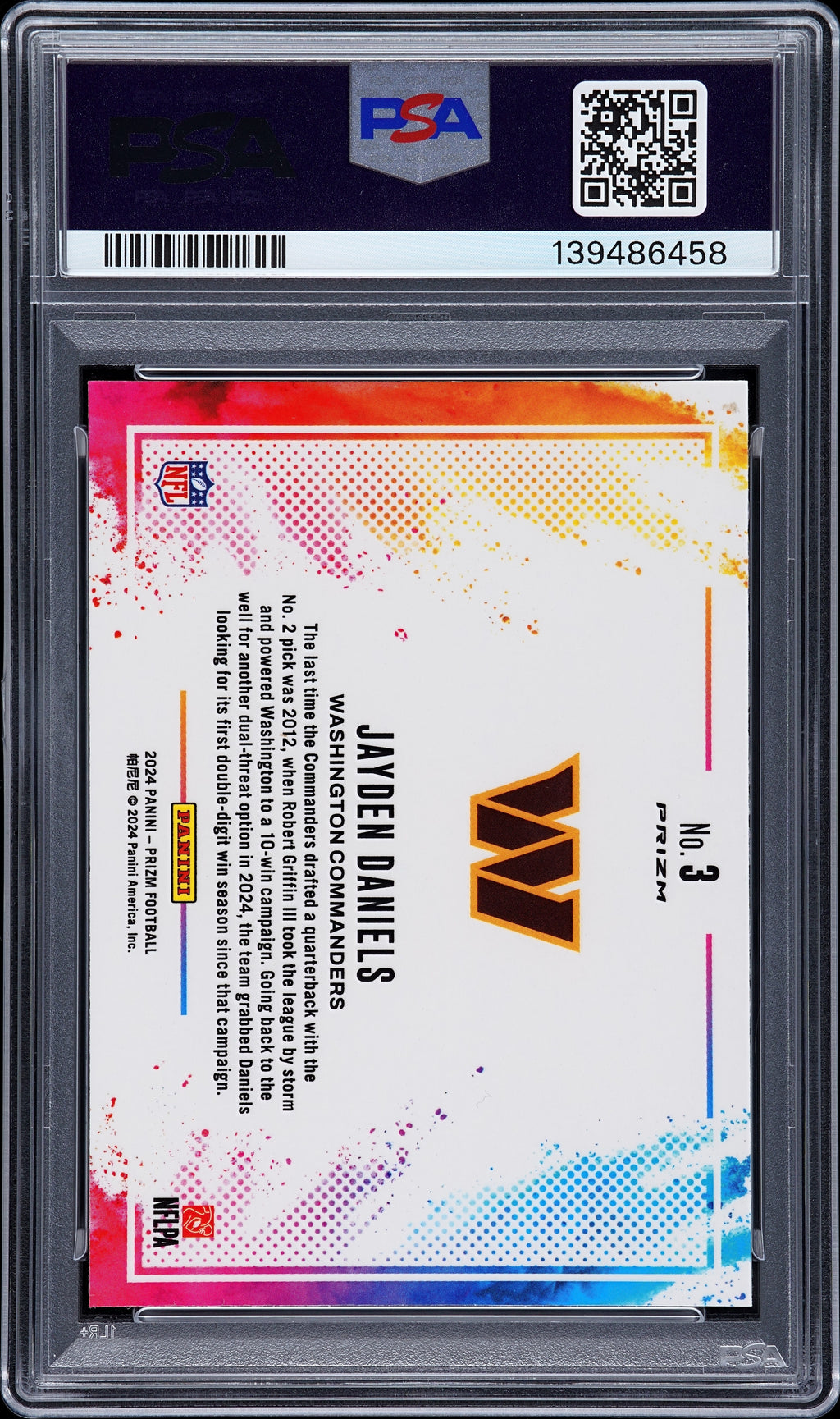 2024 Prizm - Jayden Daniels - Color Blast - Rookie RC - PSA 10 - GEM MINT