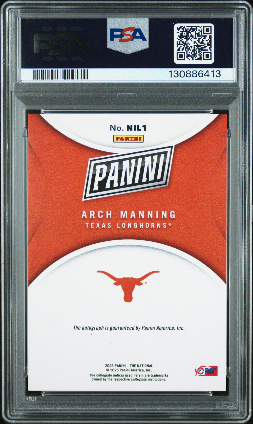 2025 National Convention NIL - Arch Manning - Silver Pack Auto /10 #1 - PSA 9