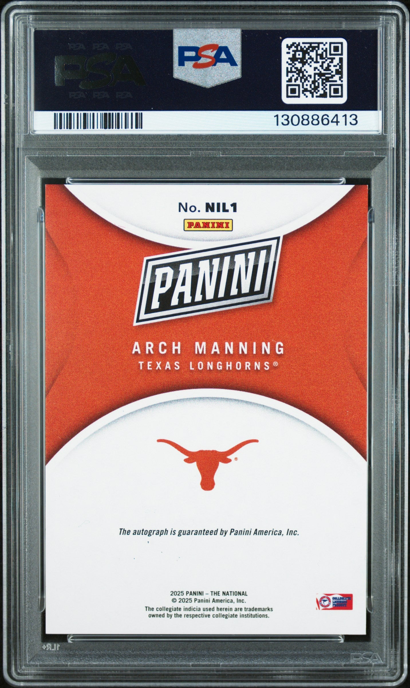 2025 National Convention NIL - Arch Manning - Silver Pack Auto /10 #1 - PSA 9