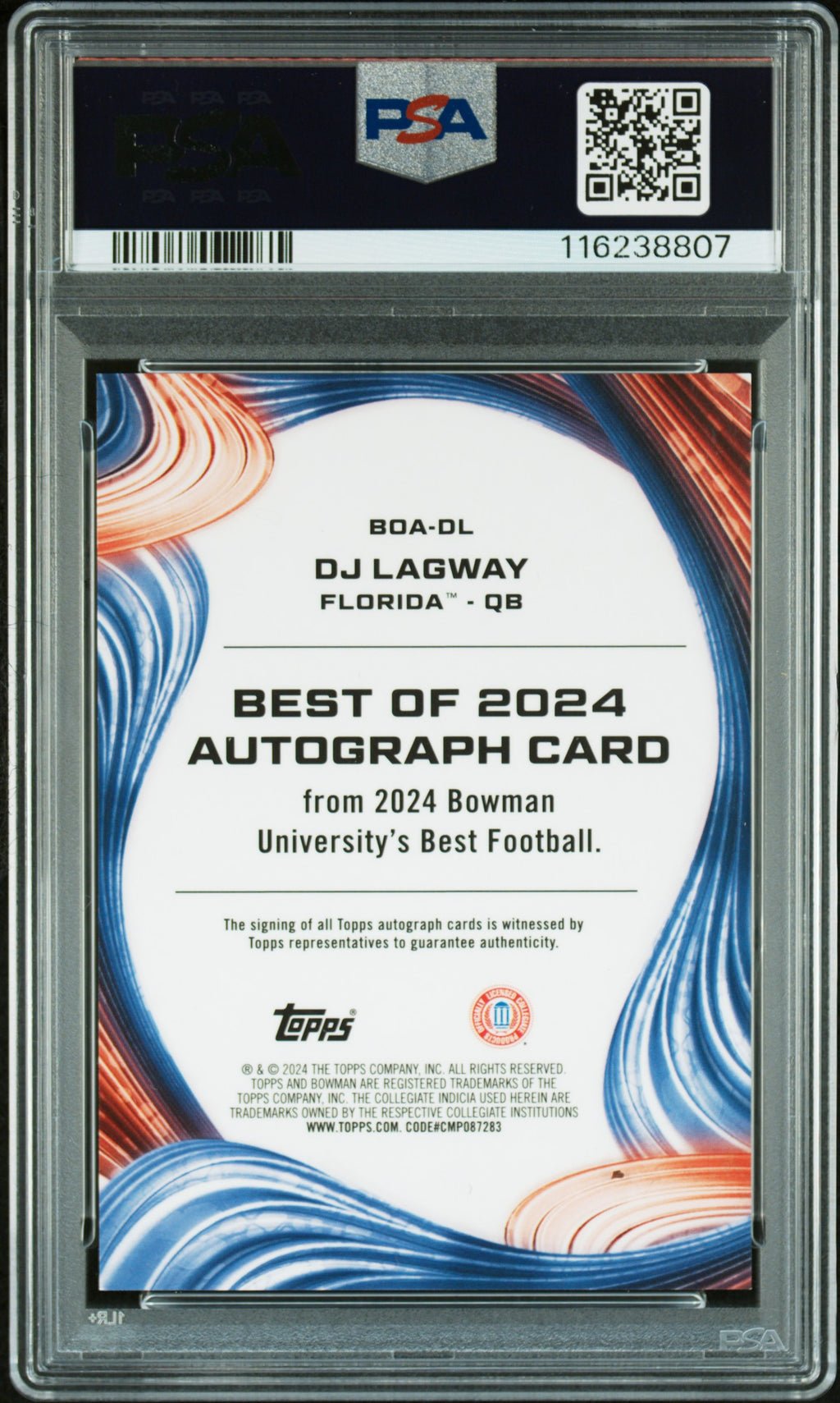 2024 Bowman Best - DJ Lagway - Orange Refractor Auto /25 - #DL - PSA 9 Auto 10