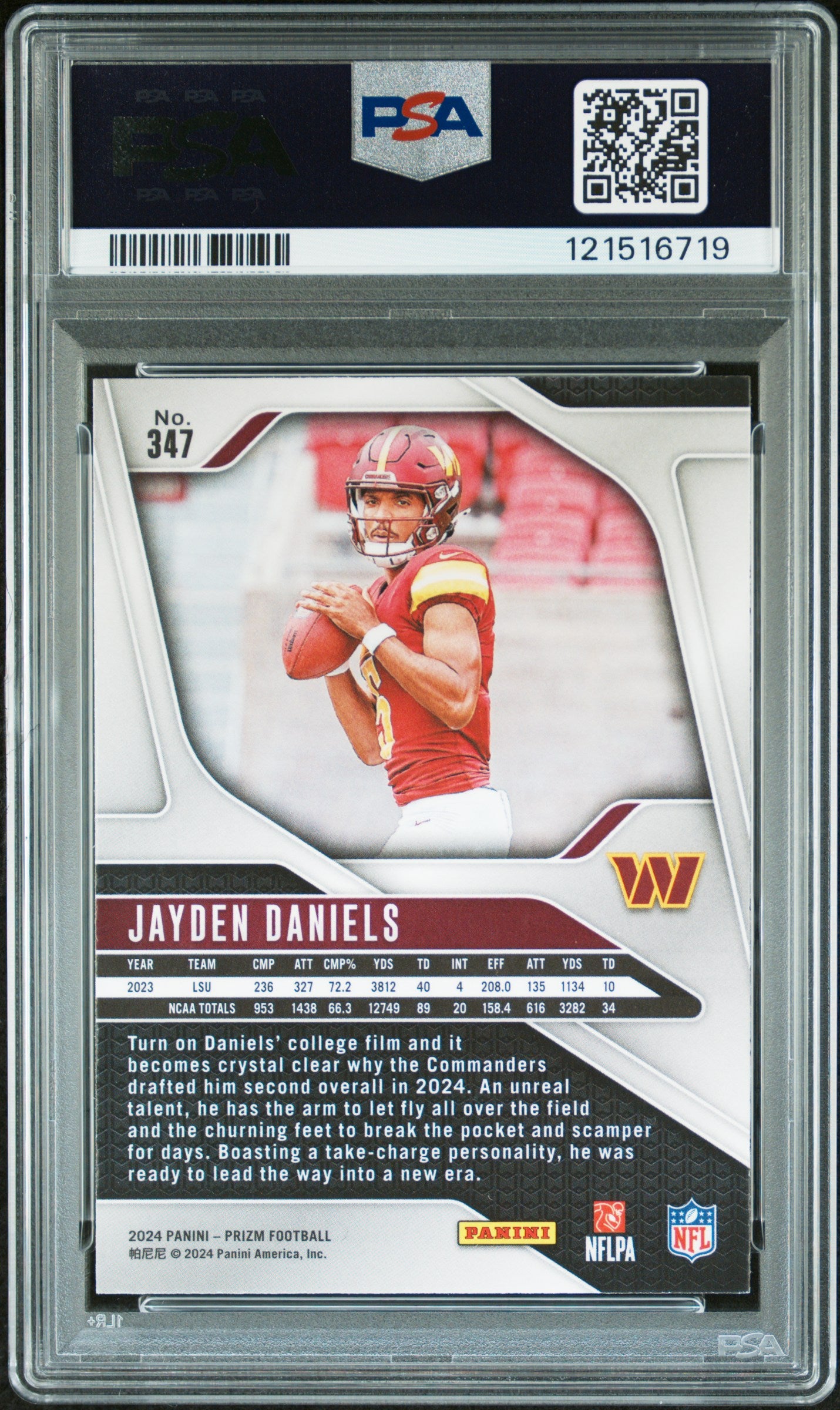 2024 Prizm Jayden Daniels #347 PSA 9
