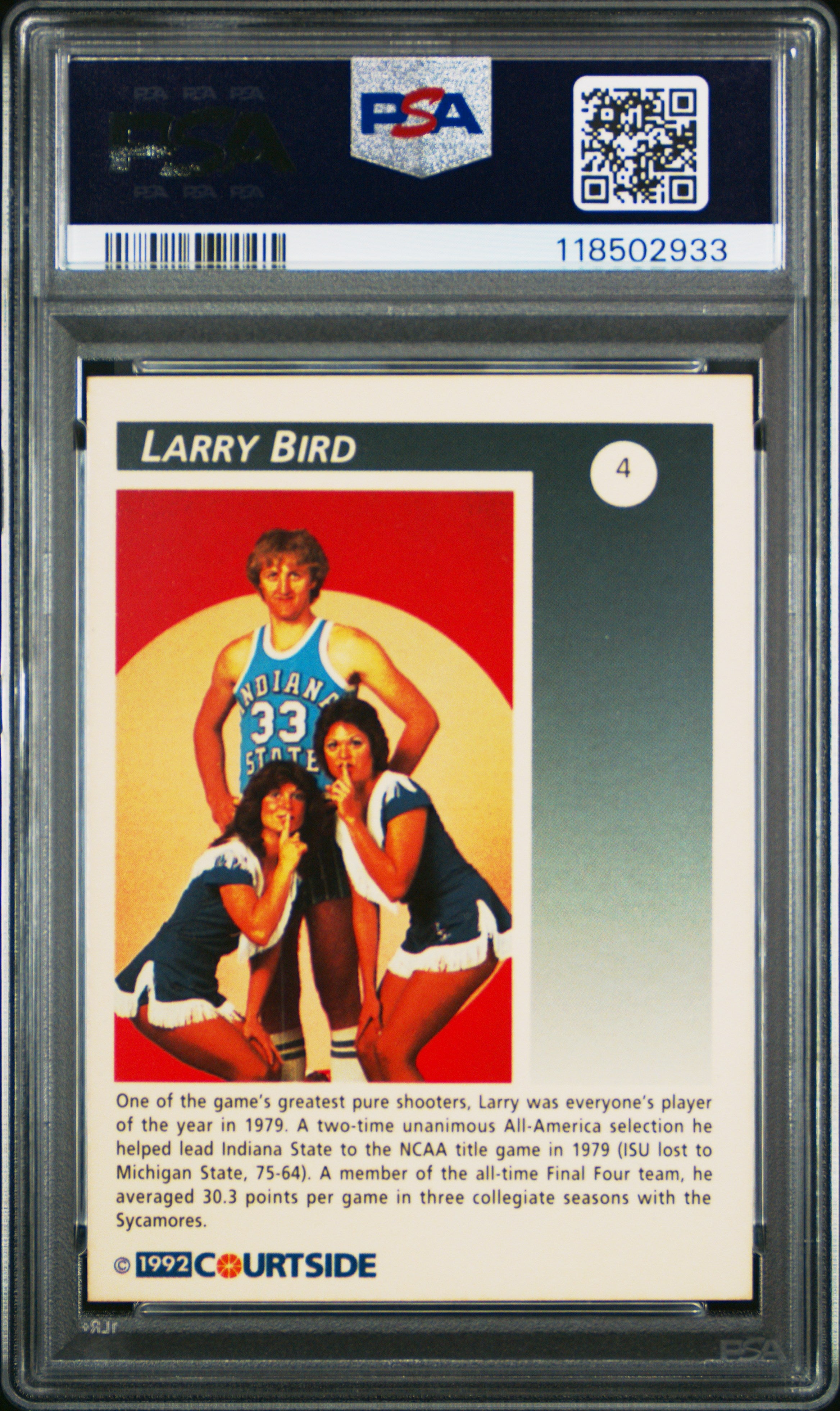 1992 Courtside Flashback - Larry Bird - #4 - PSA 9