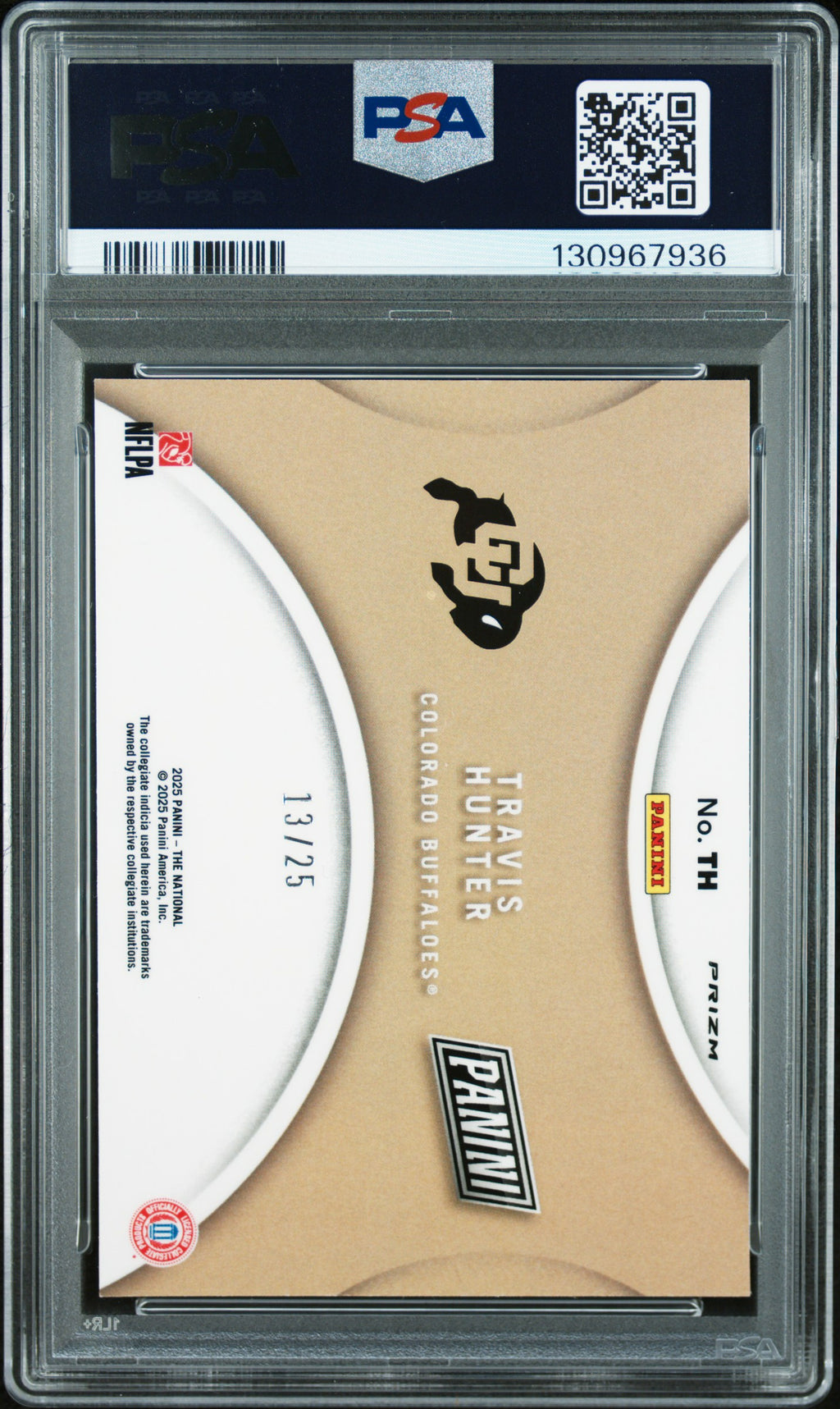 2025 Panini National - Gold VIP Color Blast /25 - Travis Hunter - #TH - PSA 9