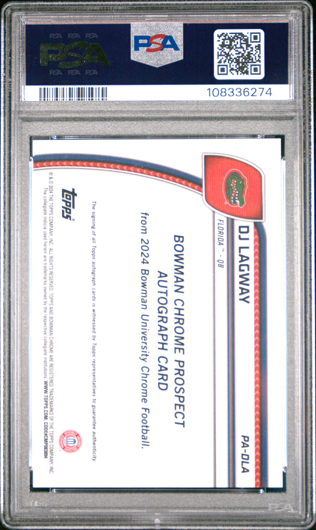 2024 Bowman Chrome - DJ Lagway - Black & Gold Stealth Auto 7/24 - PSA 10 - GEM