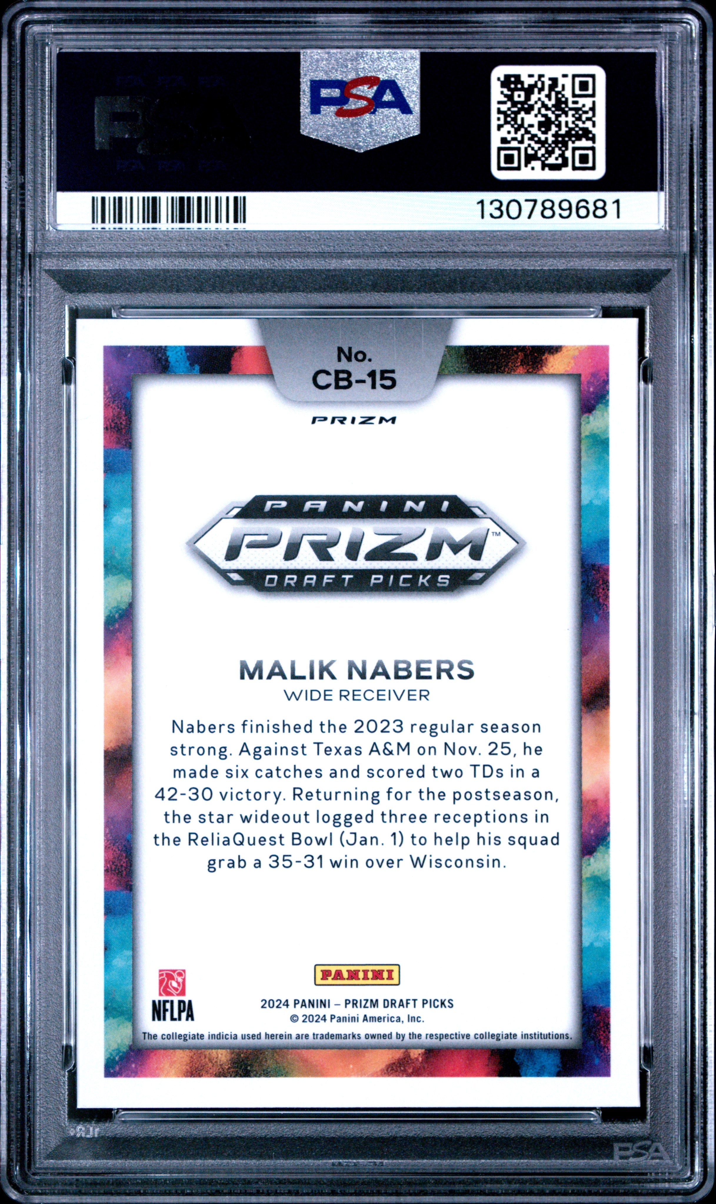2024 Prizm Draft Picks - Malik Nabers - Black Color Blast #CB15- PSA 10 GEM MINT
