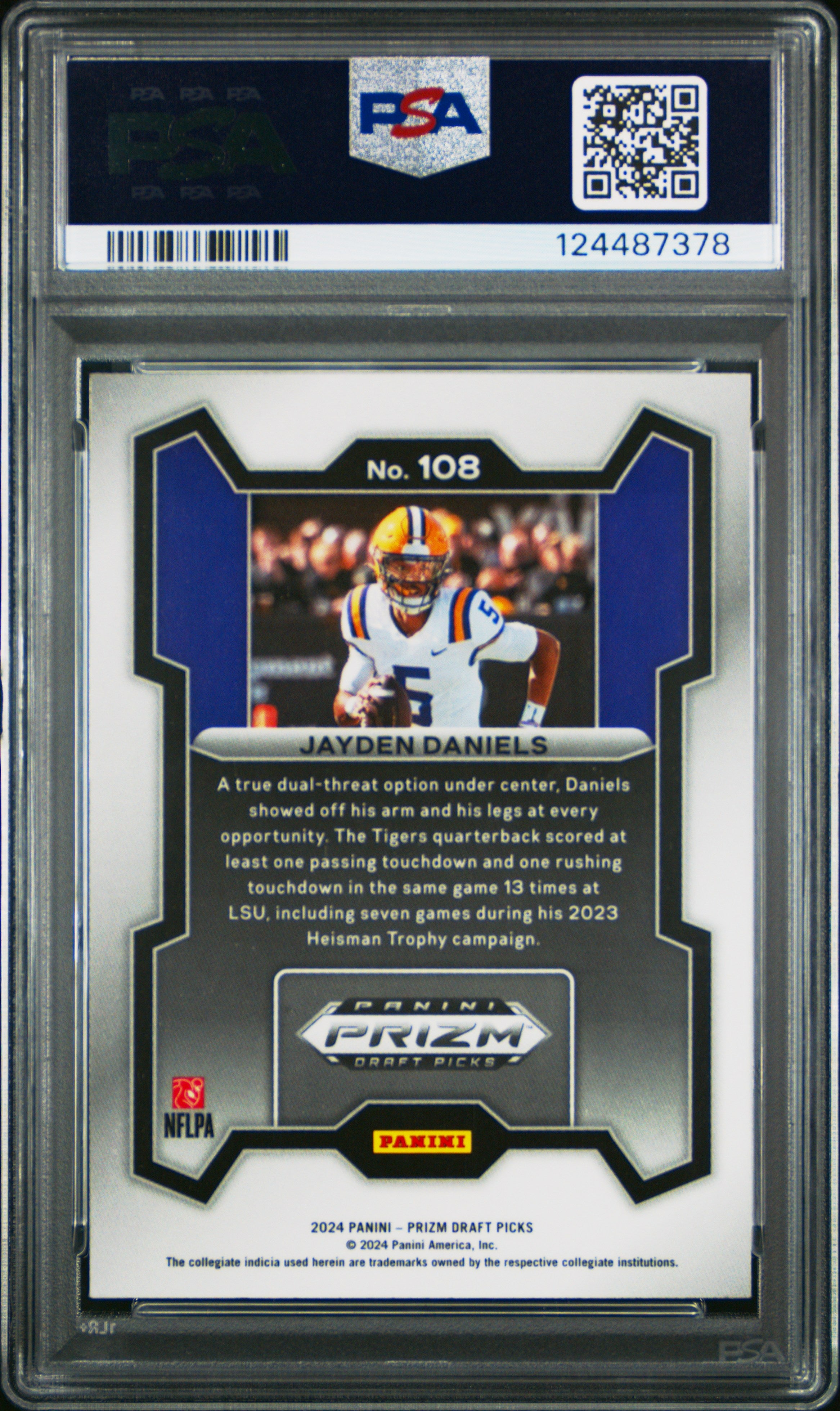 2024 Prizm Draft Picks - Jayden Daniels - #108 - PSA 10 - GEM MINT