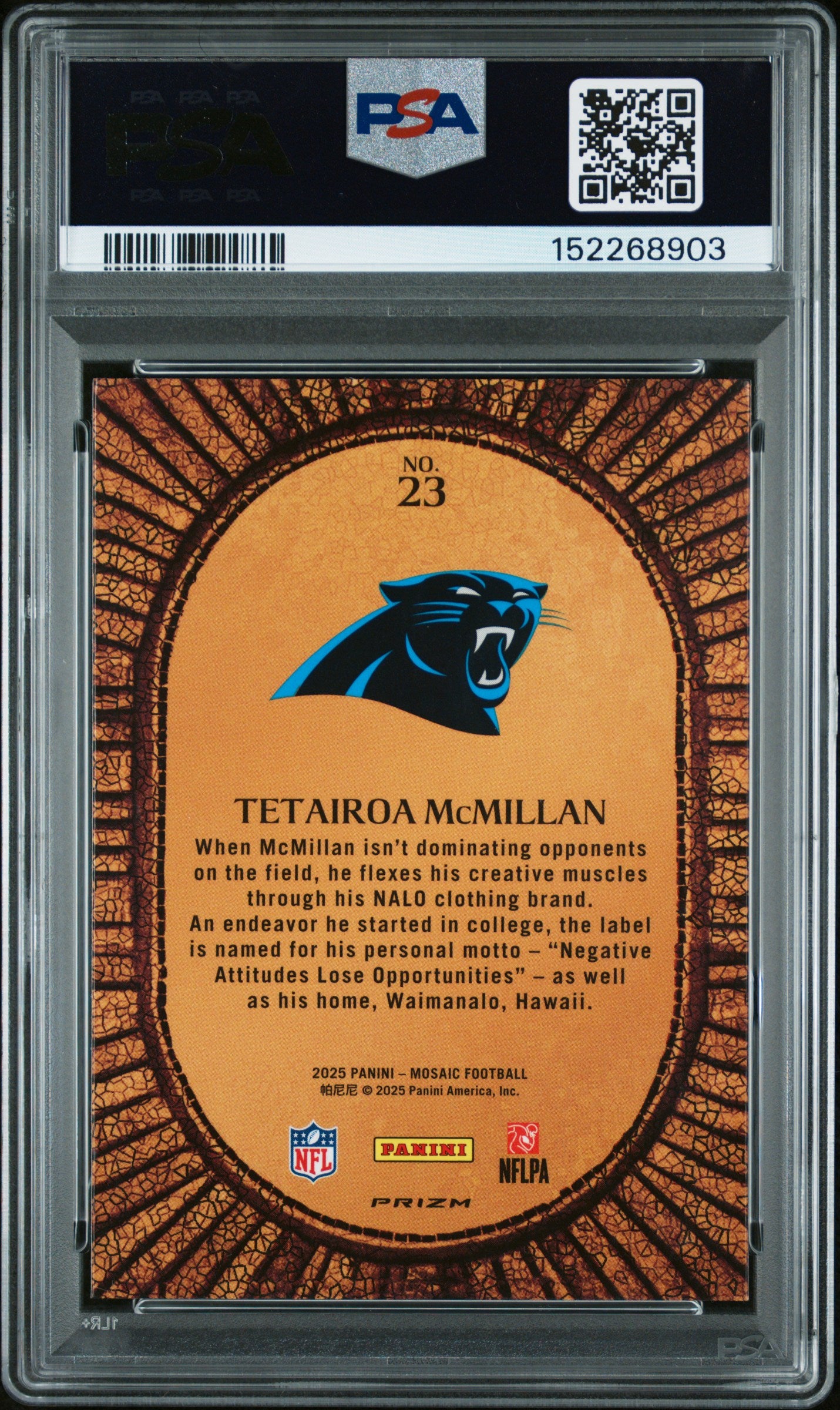 2025 Mosaic - Tetairoa McMillan - Micro Mosaic #23 - PSA 10 GEM MINT