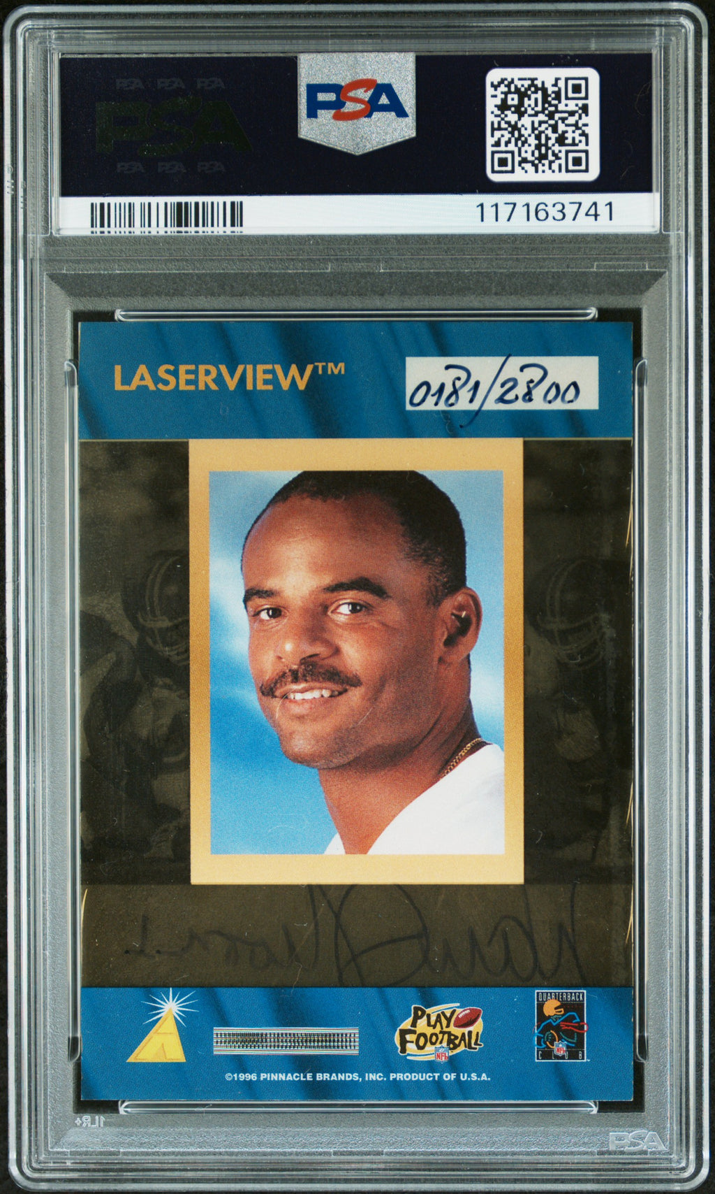 1996 Laser View Inscriptions Autographs - Warren Moon - PSA 8 Auto 8