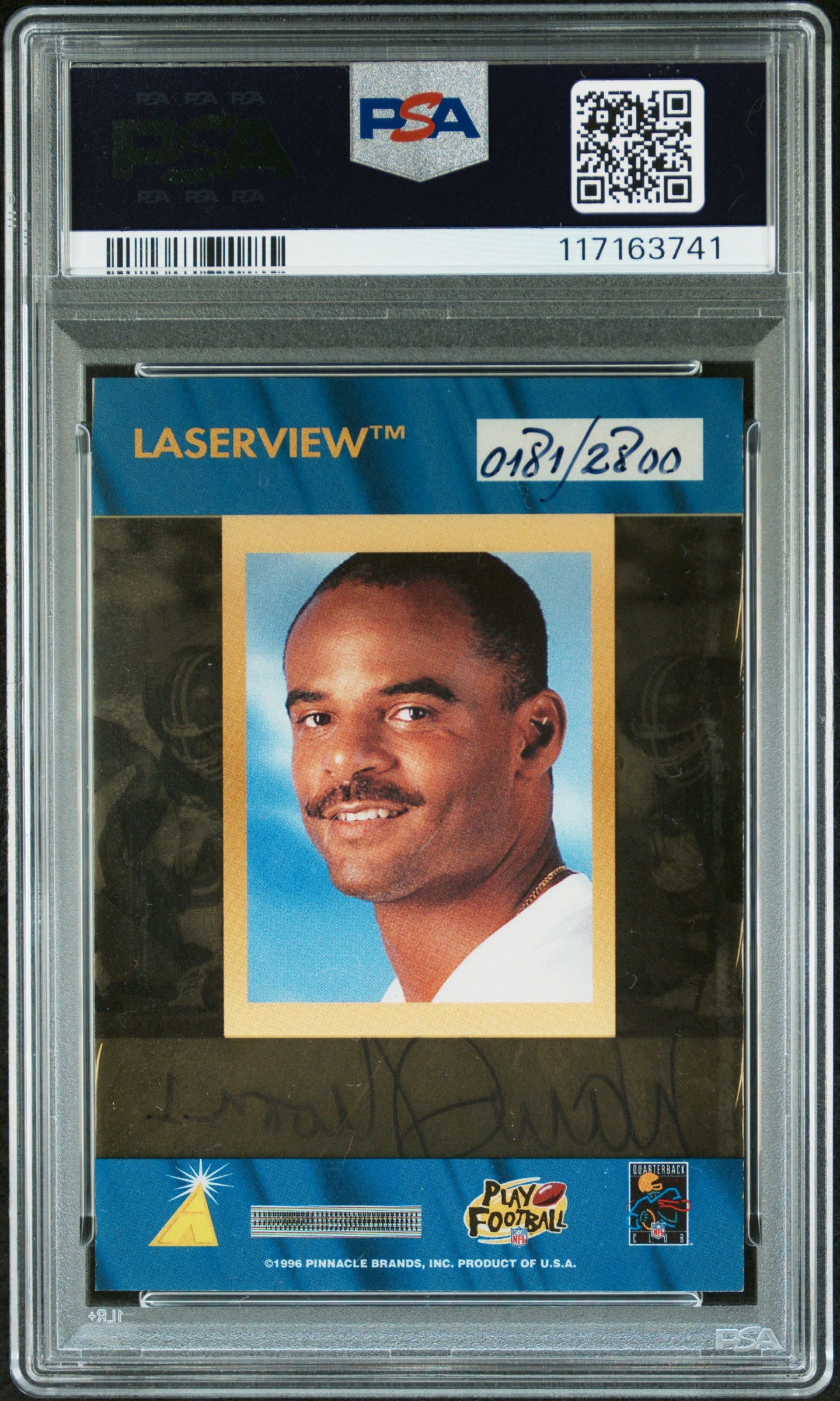 1996 Laser View Inscriptions Autographs - Warren Moon - PSA 8 Auto 8