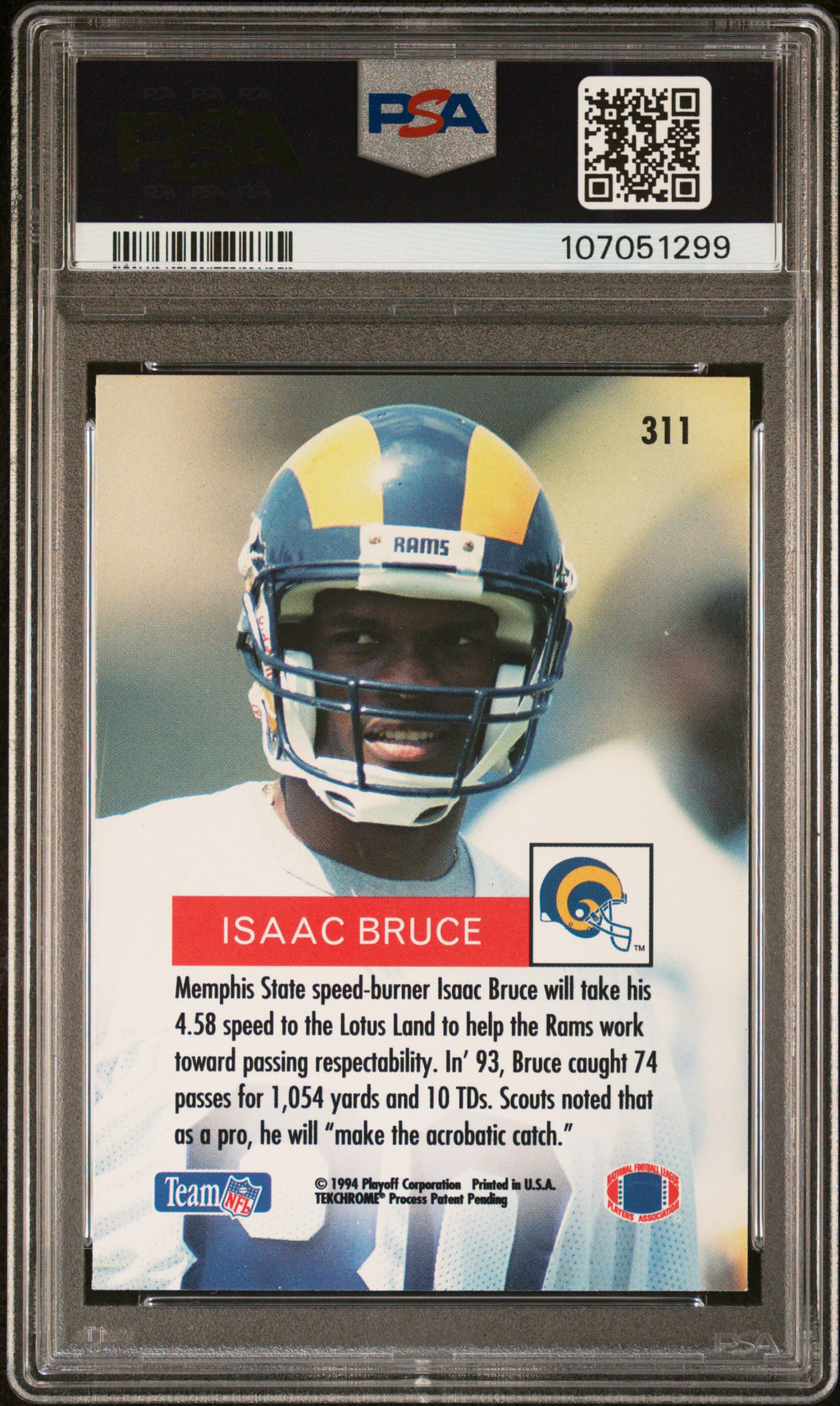 1994 Playoff - Isaac Bruce - #311 RC Rookie HOF - PSA 6