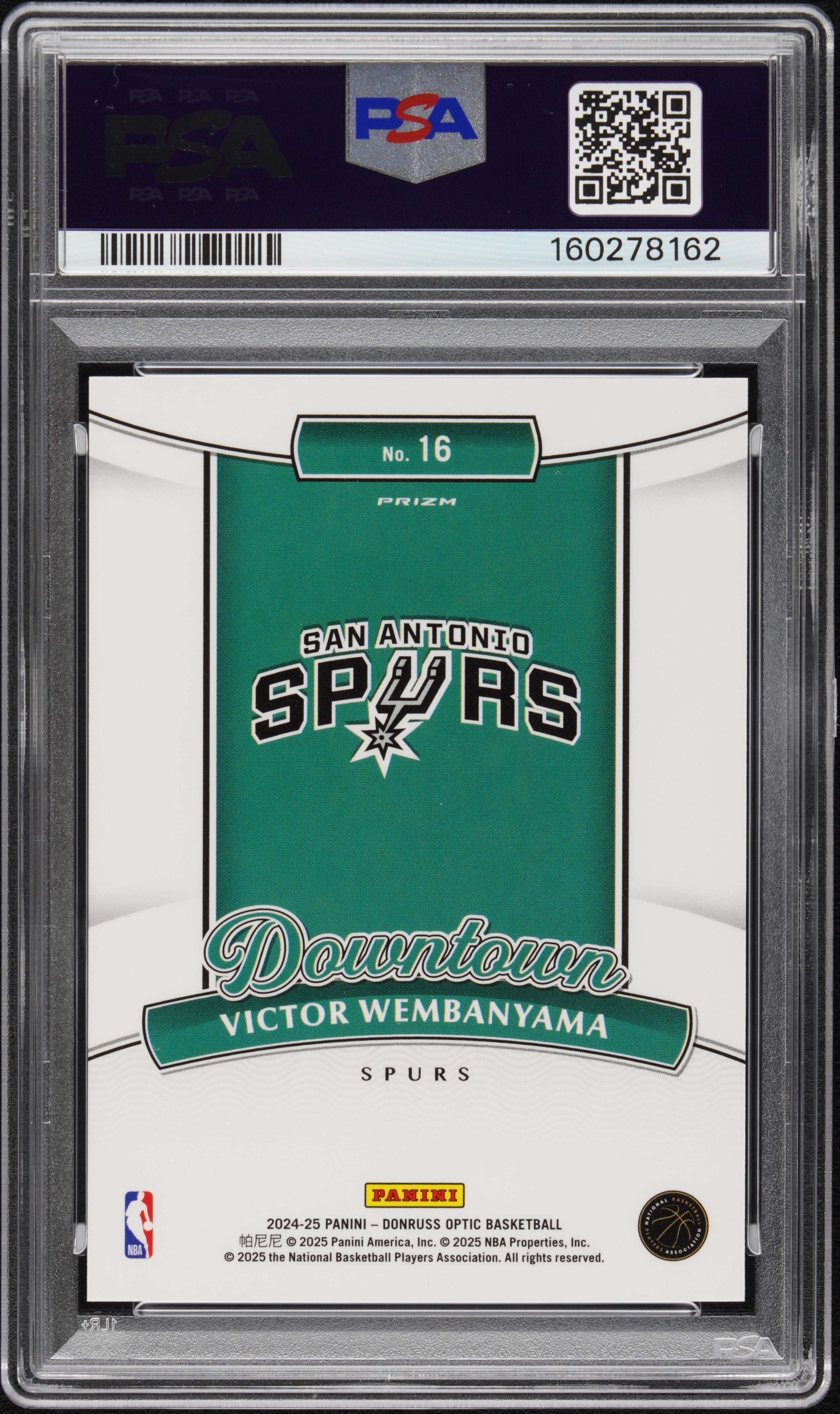 2024 Panini Donruss Optic Downtown Victor Wembanyama Downtown #16 PSA 10