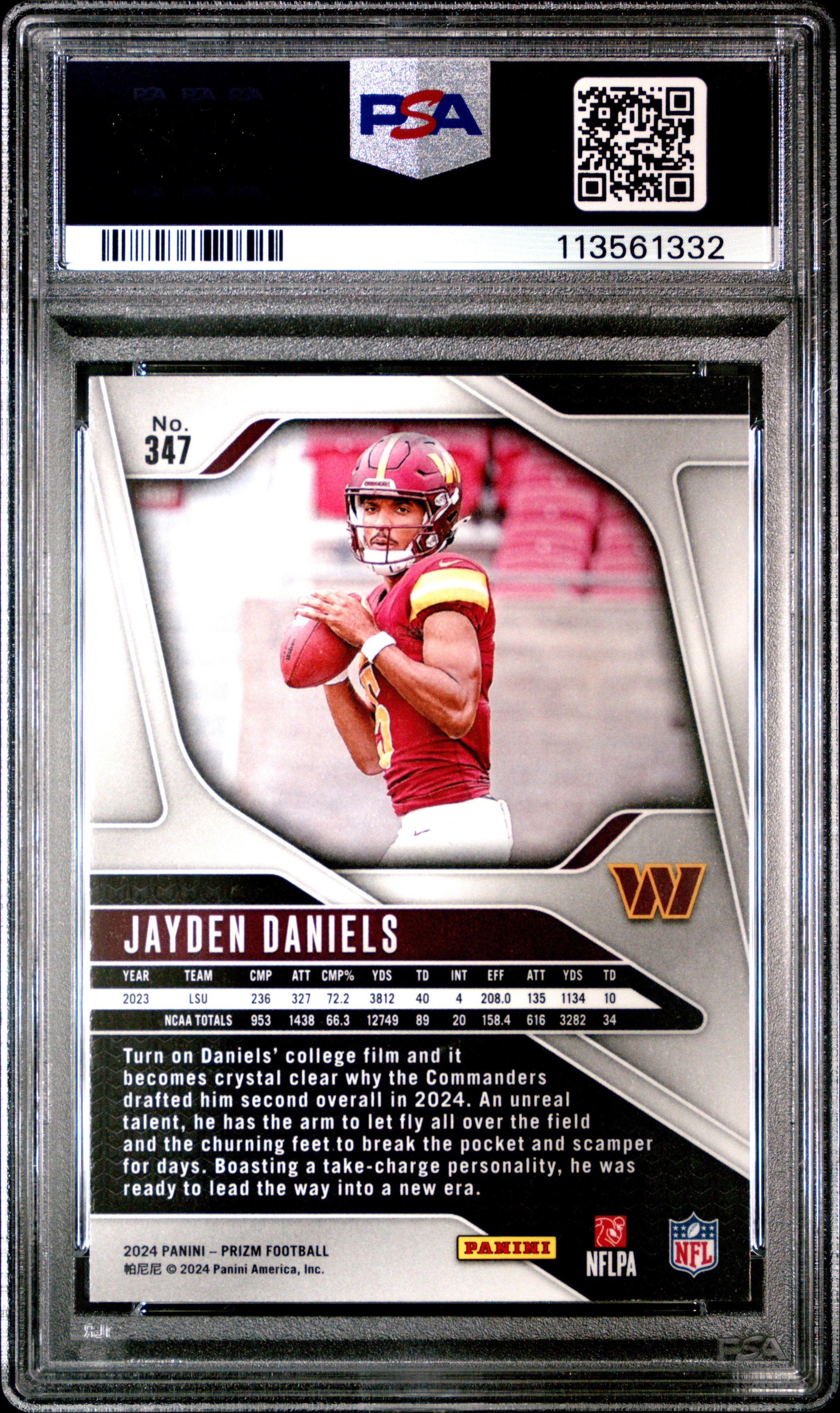 2024 Prizm - Jayden Daniels - #347 - RC - Rookie - PSA 9