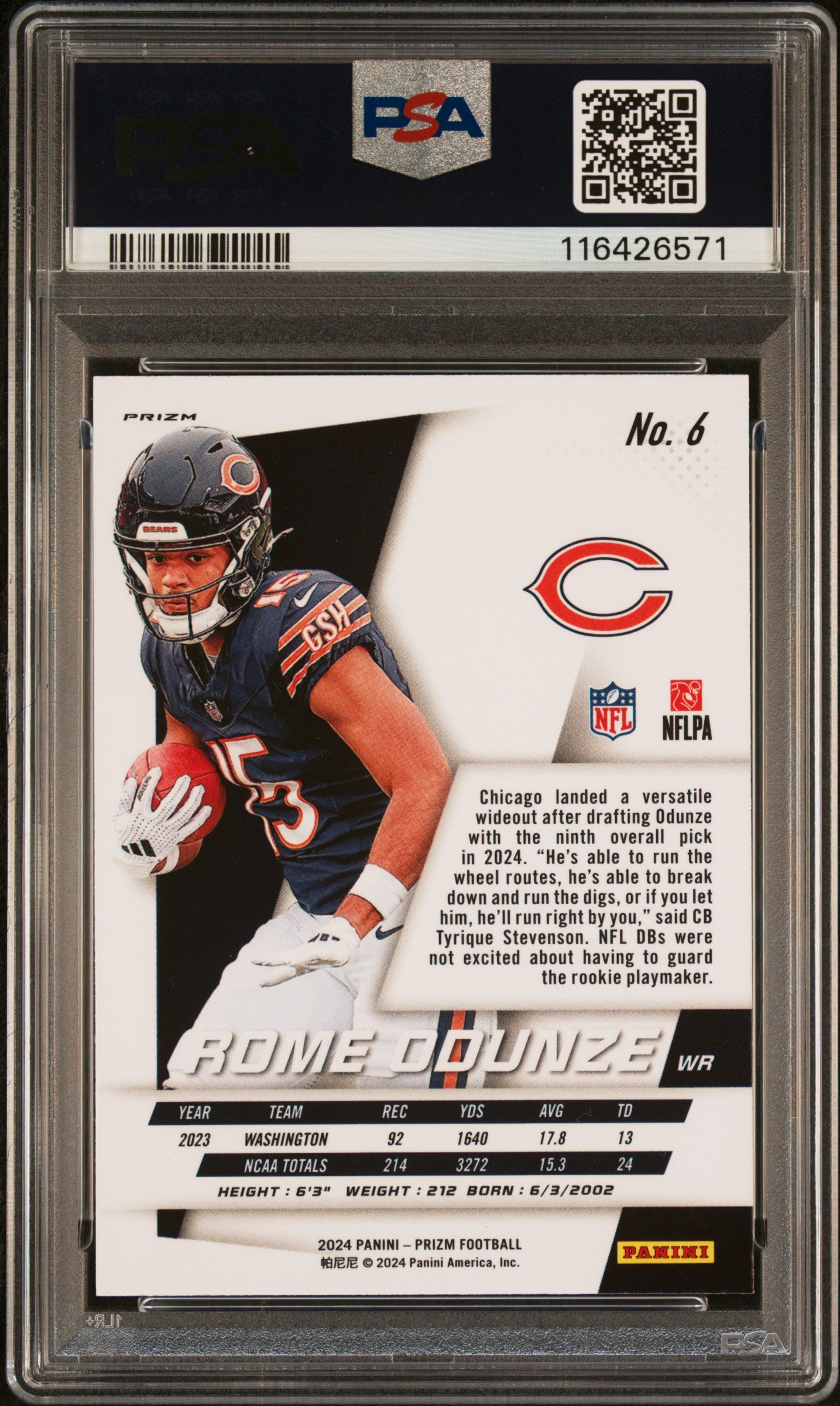 2024 Prizm - Rome Odunze - Prizm Flashback - Rookie - RC -#6- PSA 10 - GEM MINT