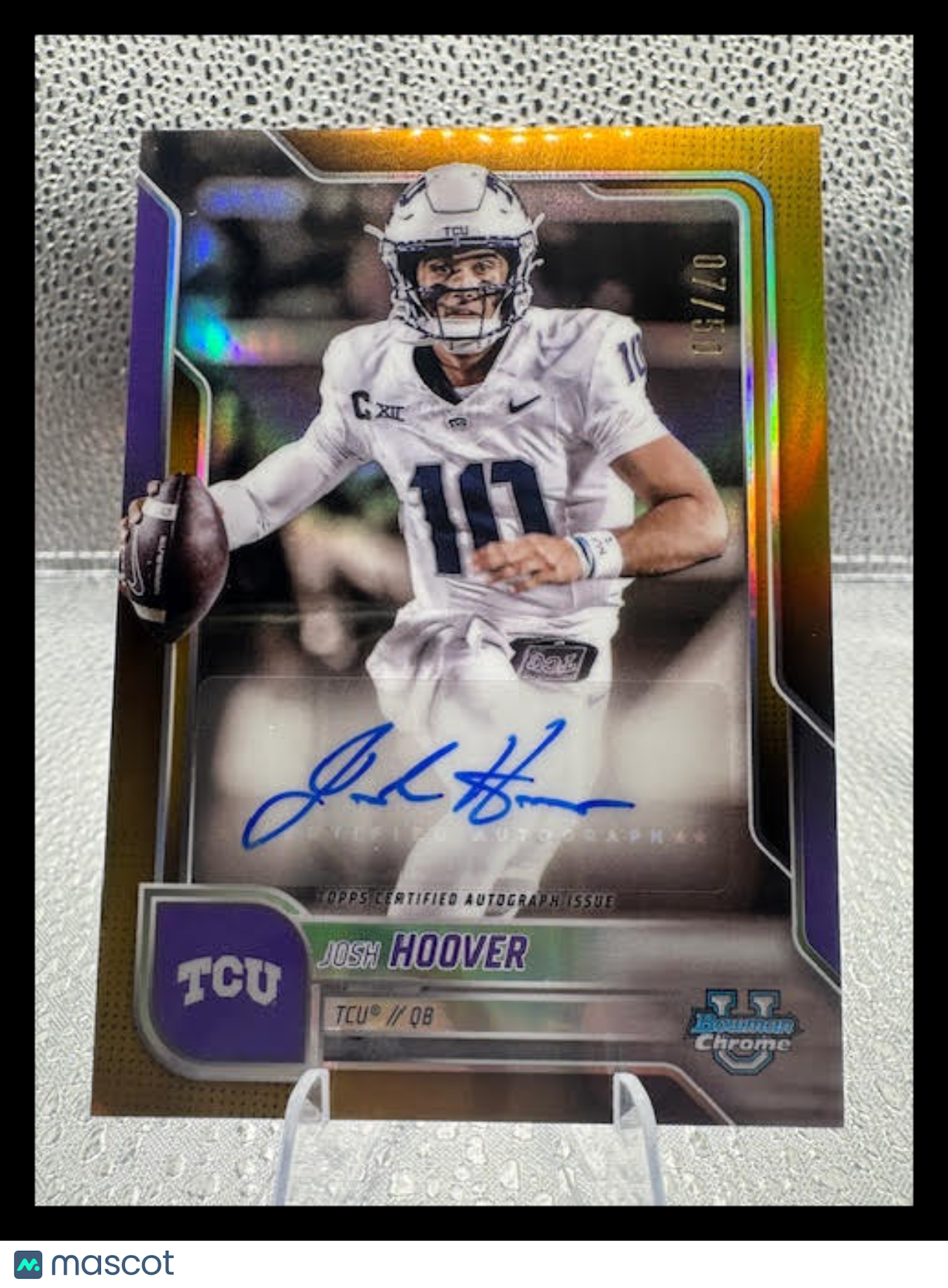 2025 Bowman University Chrome Josh Hoover Gold Refractor Auto /50 #BCA-JHO