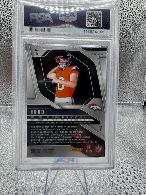 2024 Prizm - Bo Nix - Rookie Variation - #5 - - RC - PSA 9