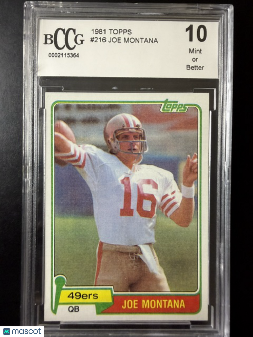 1981 Topps Joe Montana #216 BGS 10