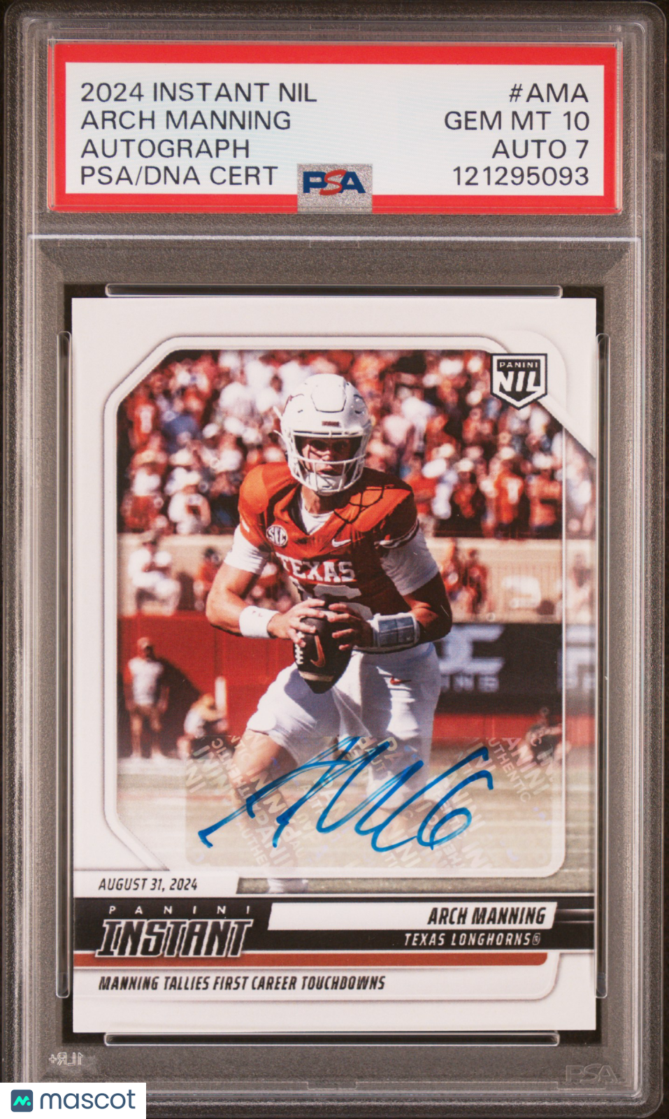 2024 Panini Instant NIL - Arch Manning - Autograph /99 - #AMA - PSA 10 Auto 7