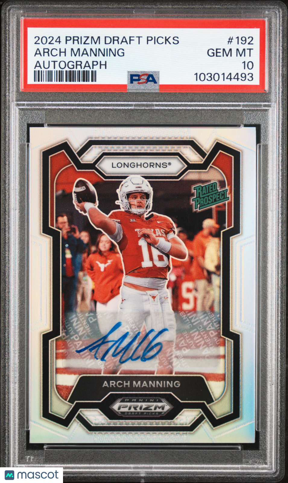 2024 Prizm Draft Picks - Arch Manning - Silver Auto - PSA 10 - GEM Rate - #192
