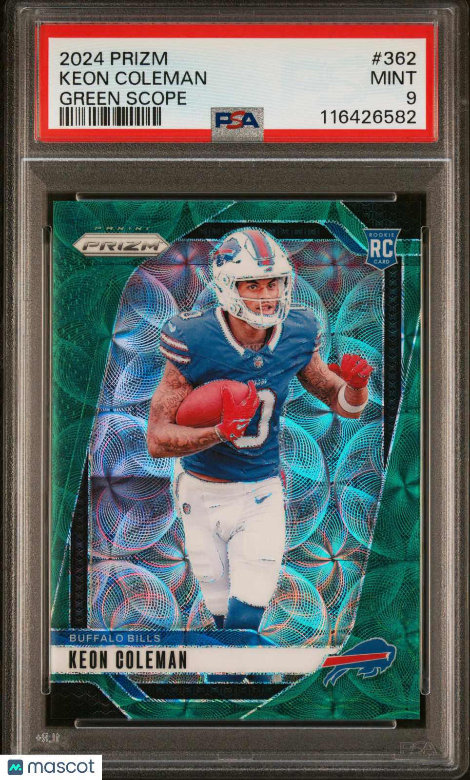 2024 Prizm - Keon Coleman - Green Scope /75 - #362 - PSA 9