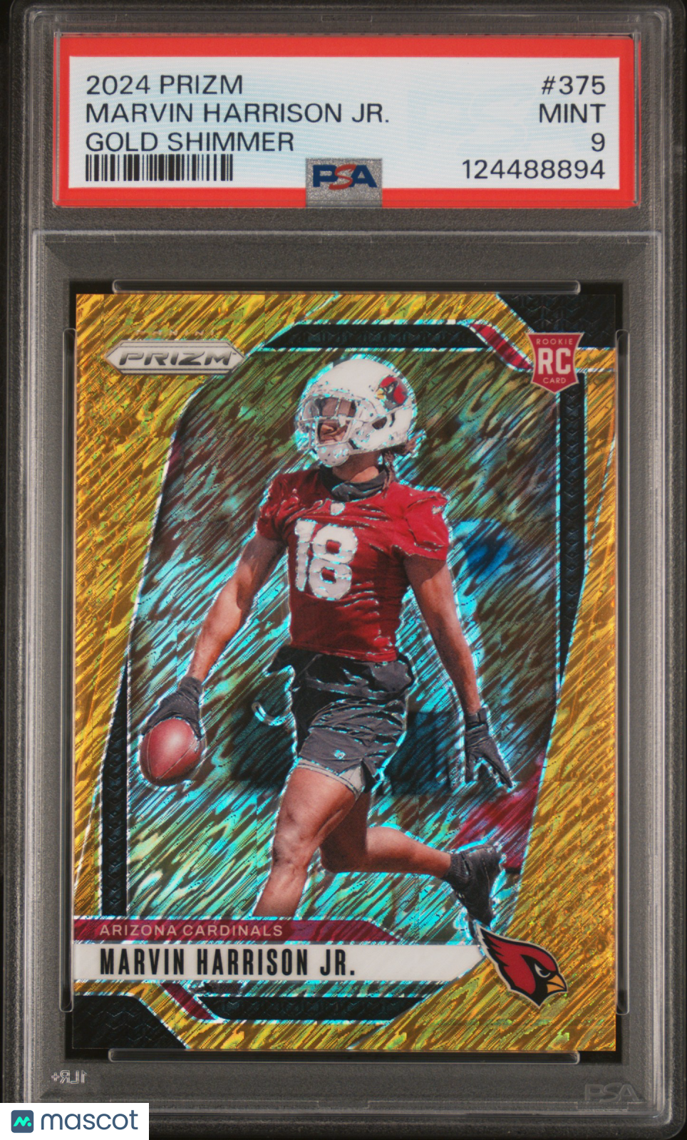 2024 Prizm - Marvin Harrison Jr. - Gold Shimmer /10 - #375 - PSA 9