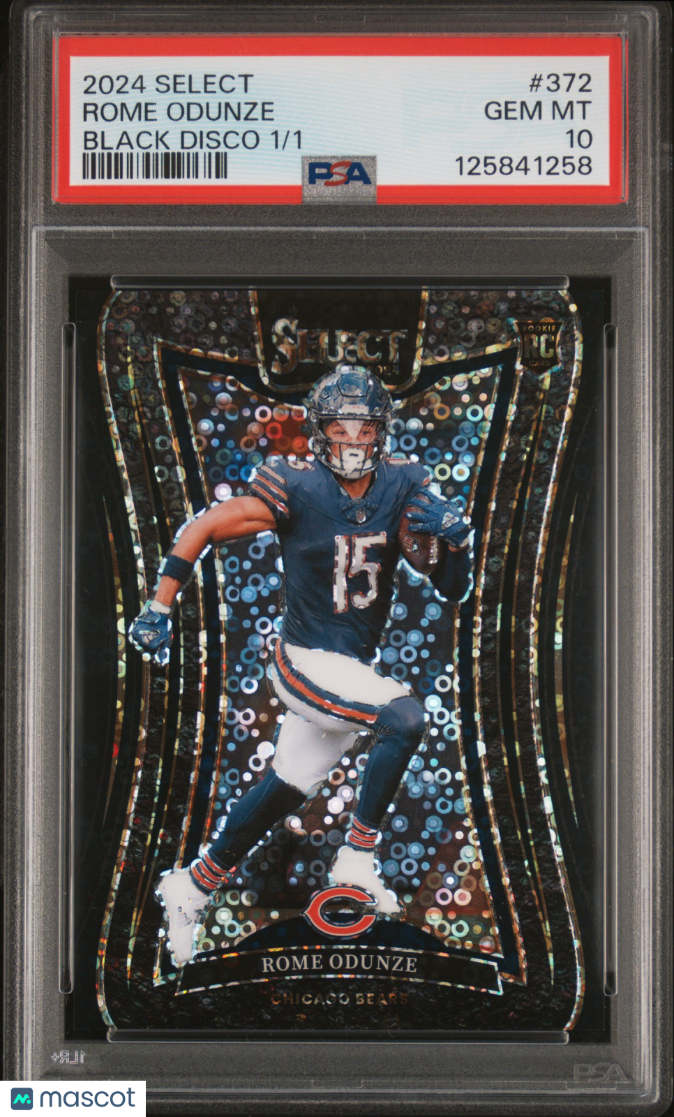 2024 Select - Rome Odunze - Black Disco 1/1 - RC Rookie - PSA 10 - GEM MINT