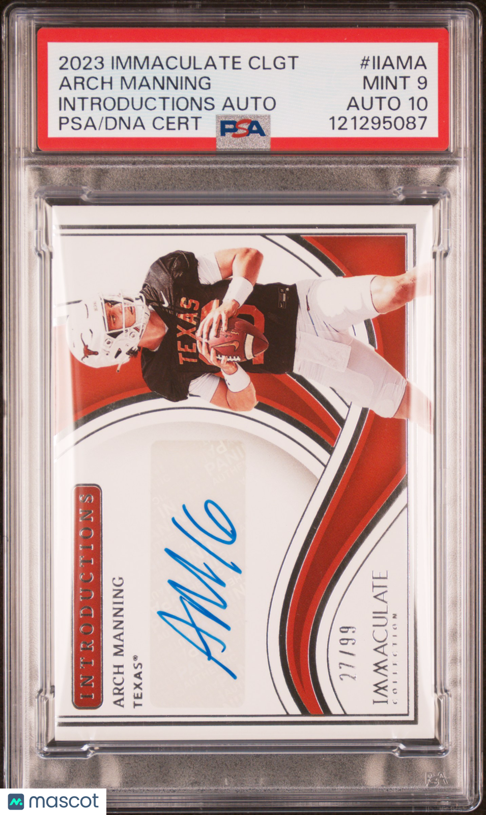 2023  Immaculate - Arch Manning - Intro Auto 27/99 - #IIAMA - PSA 9 Auto 10