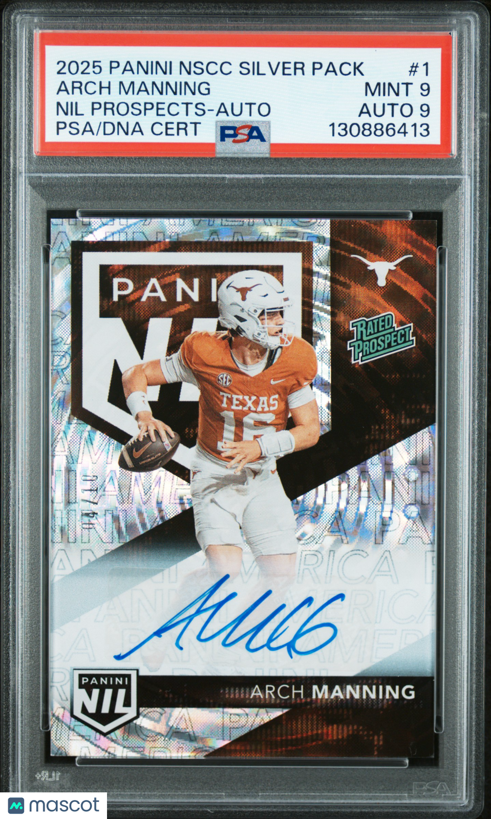 2025 National Convention NIL - Arch Manning - Silver Pack Auto /10 #1 - PSA 9