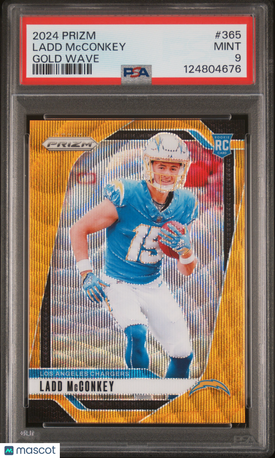 2024 Prizm - Ladd Mcconkey - Gold Wave 5/10 - #365 - PSA 9