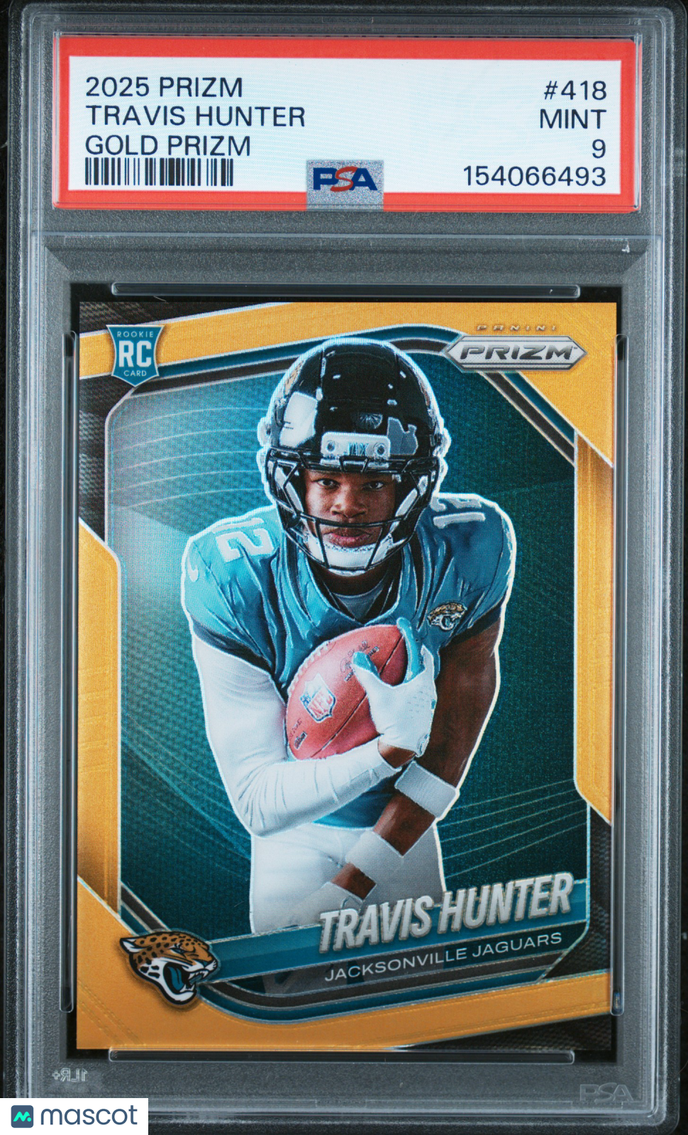 2025 Panini Prizm Travis Hunter Gold Variation 5/10 Rookie #418 PSA 9