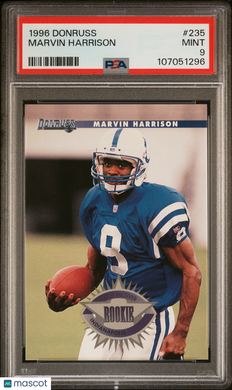 1996 Donruss - Marvin Harrison - RC Rookie HOF #235 - PSA 9