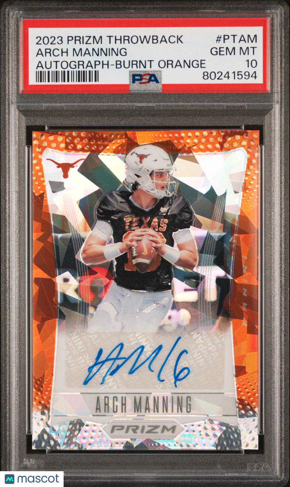 2023 Prizm - Arch Manning  - Throwback Burnt Orange Auto /49 -PSA 10 GEM MINT