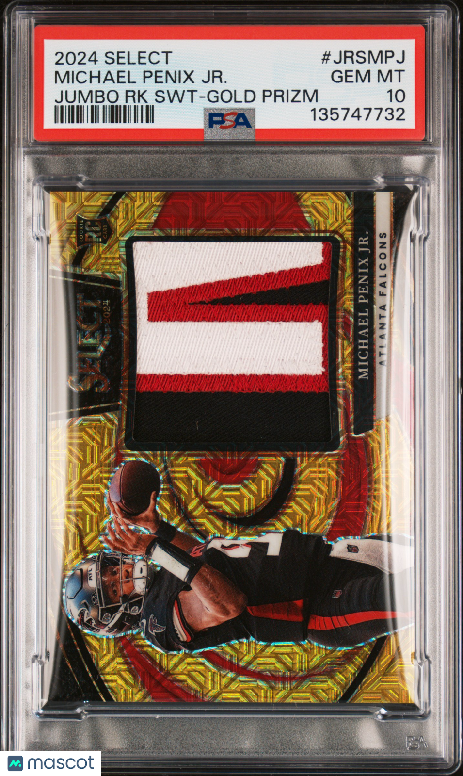 2024 Select - Michael Penix Jr - Gold Jumbo RC Patch /10 - PSA 10 GEM MINT