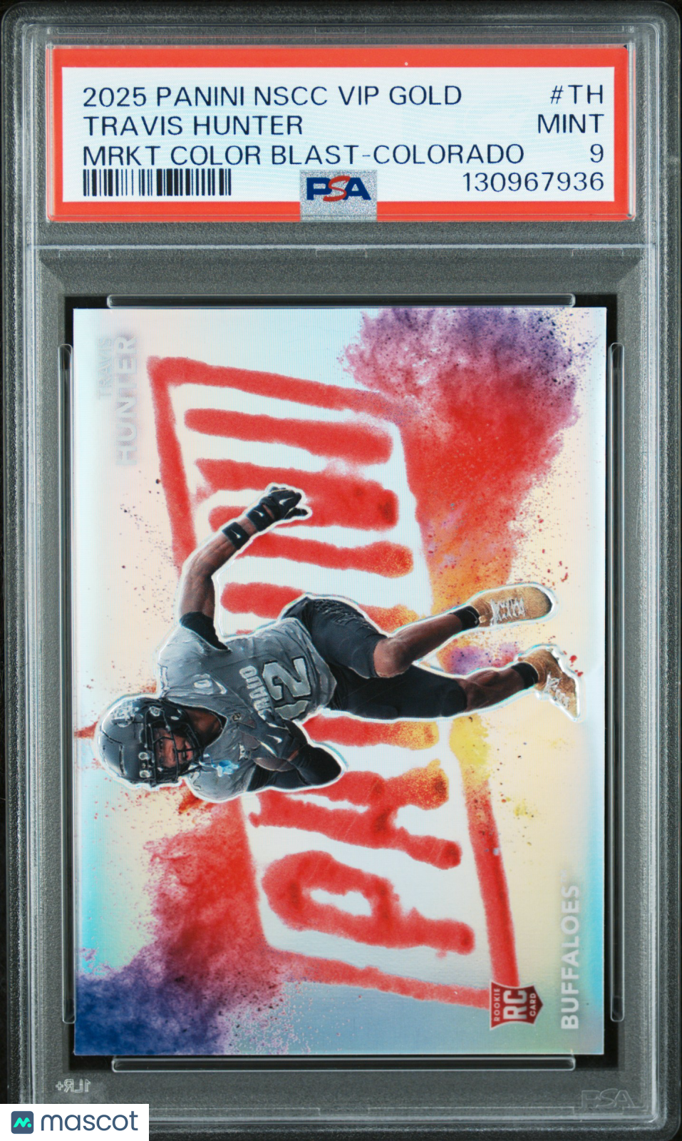 2025 Panini National - Gold VIP Color Blast /25 - Travis Hunter - #TH - PSA 9