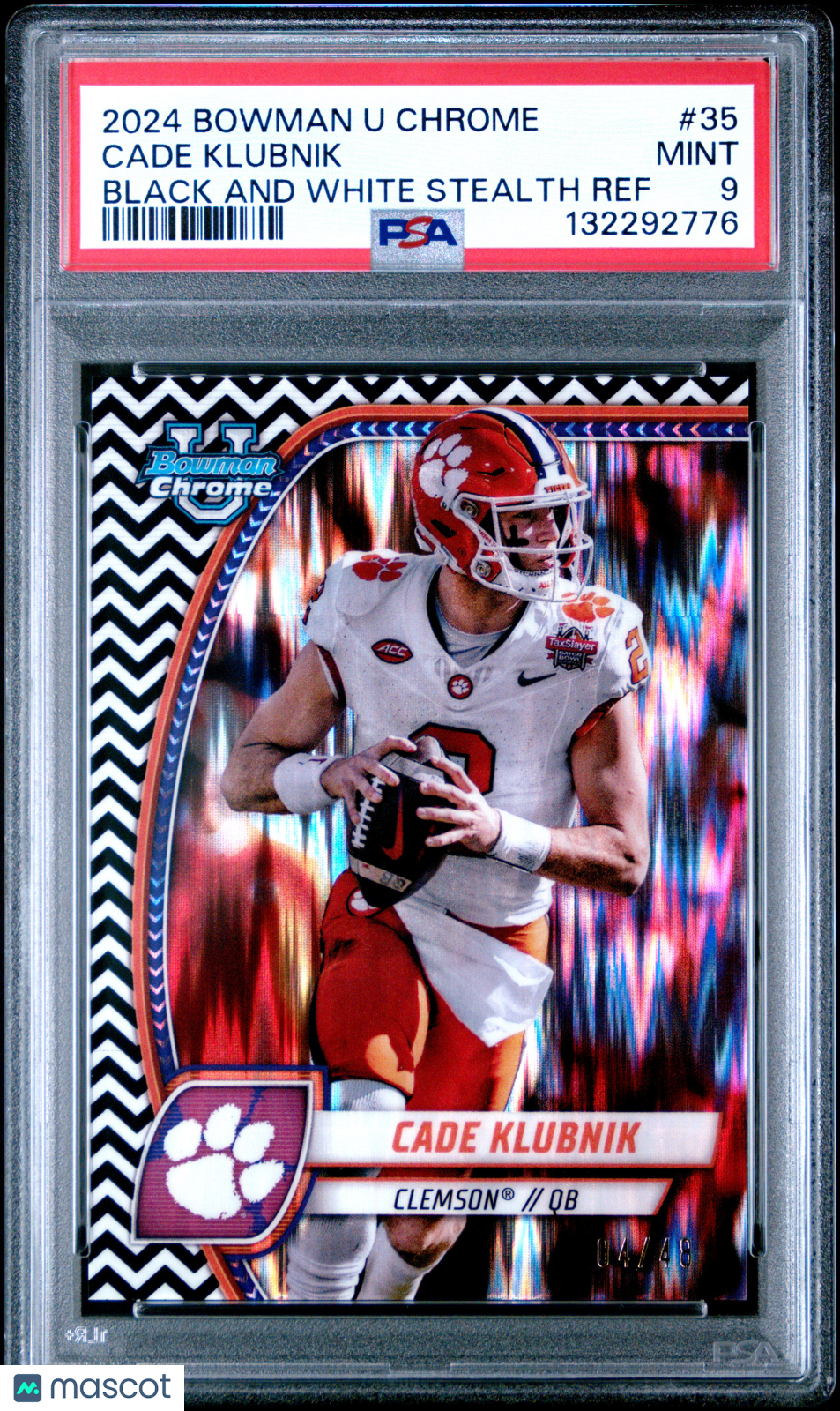 2024 Bowman Chrome - Cade Klubnik - Black And White Stealth Refractor #35- PSA 9