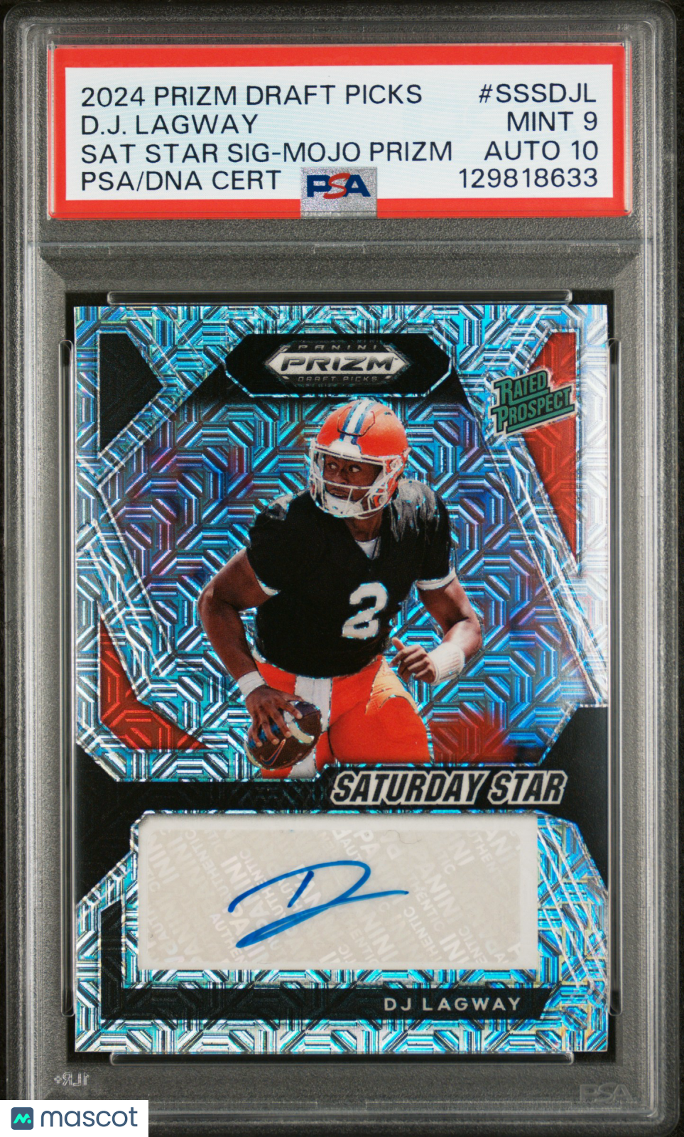 2024 Prizm Draft Picks - DJ Lagway - Mojo Auto /25 - PSA 9 Auto 10