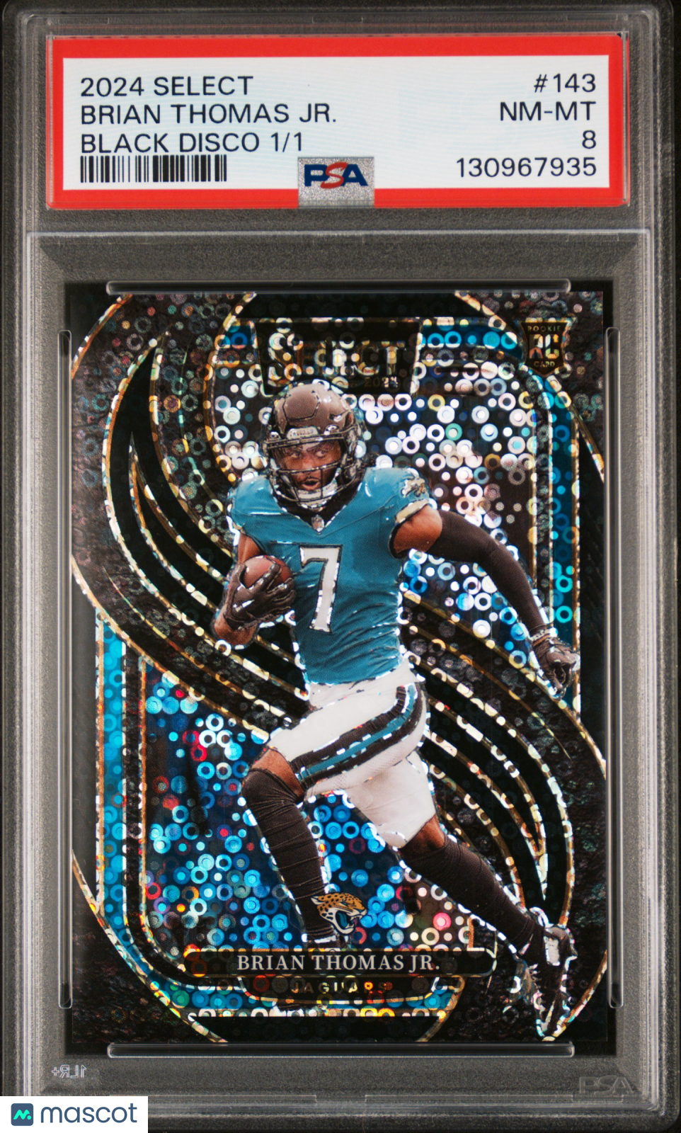2024 Select - Brian Thomas Jr. - Black Disco 1/1 #143-  PSA 8